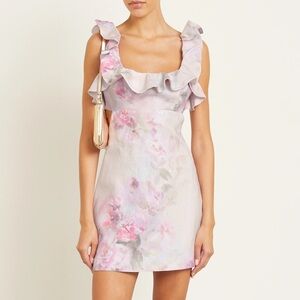 NWT Zimmermann Crush Frill Mini Dress in Pink Floral